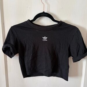 Adidas Women's Black Logo Crop Top